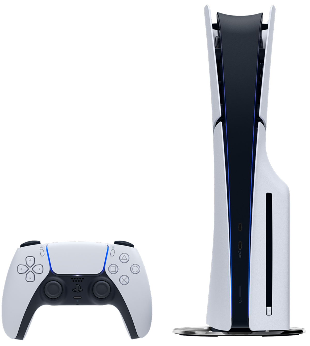 PlayStation 5 Slim на заднем плане